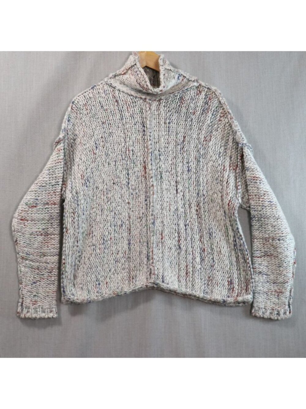 Pilcro Noelle Turtleneck Sweater S Cream Confetti Speck Chunky Knit Anthropolgie